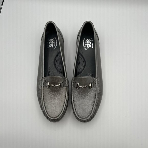 SAS Tripad Comfort Metallic Metro Pewter Loafer Flats Size 10.5N Women Leather - Picture 6 of 10